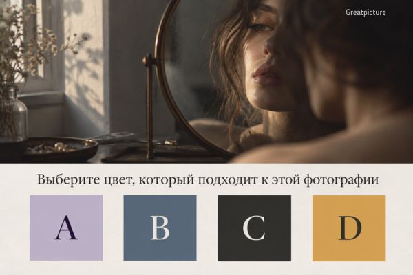 Изображение с зеркалом и цветами для теста о скрытых чувствах.