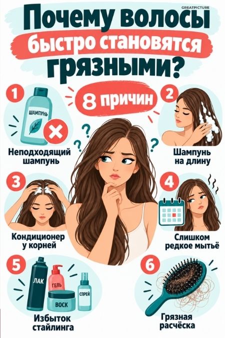 Почему волосы быстро становятся грязными
