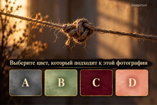 Узел на верёвке и четыре цвета для теста о внутреннем блоке