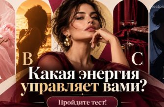 Яркая женская миниатюра с портретом и цветными блоками для теста о женской энергии